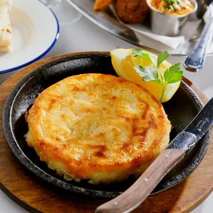 Saganaki | Lightly Fried Imported Kefalograviera Cheese
