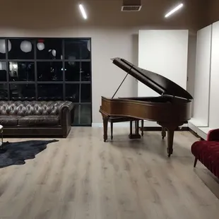 Piano and lounge area