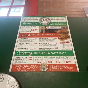 Classic Deli Menu; Hot Specials change daily!