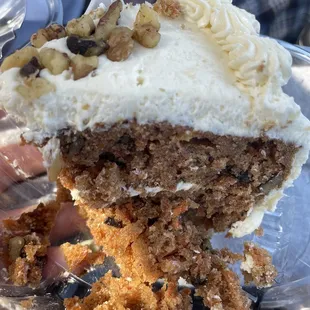 a piece of carrot cake