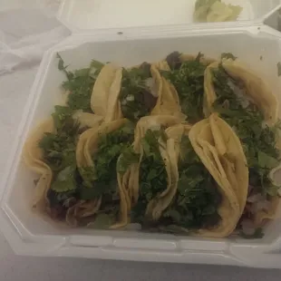 Real mexican street tacos. Beef tongue, carne asada, and carnitas.