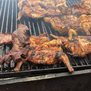 chicken on a grill