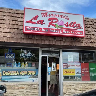 the front of the restaurant