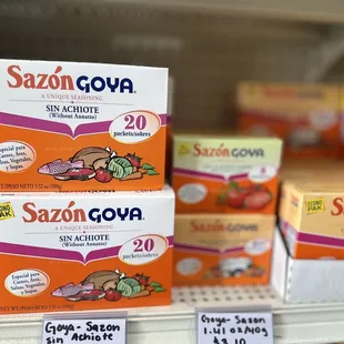 a selection of sazon goya