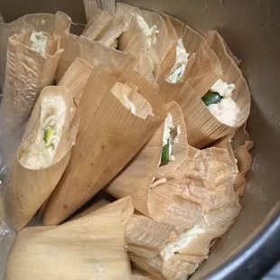Tamales de queso y jalapeño