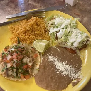 Taco &amp; enchilada lunch special