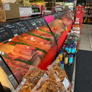 a view of a deli counter in a grocery store