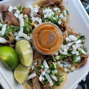 I only ordered 3, but got 4... I'll be back to pay for the extra taco my handsome bf ate. The pork was really dry today