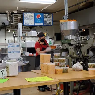 Making fresh tortillas/taco shells.