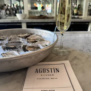 oysters and champagne at Agustin