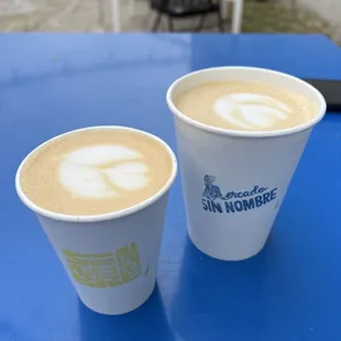 Camotero cappucino (left) Latte (right)