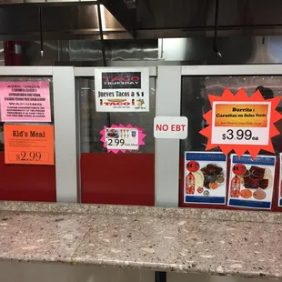 menus and prices
