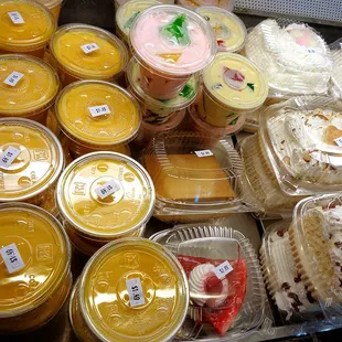 Flan and other refrigerated goodies.