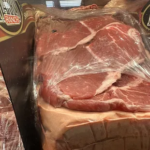 meat wrapped in plastic