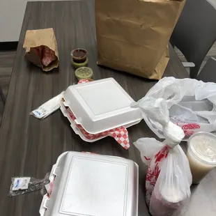 a table full of food
