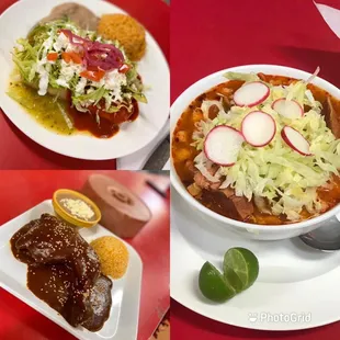 a variety of dishes
