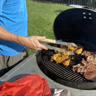 Marinated to perfection. Pollo and carne asada