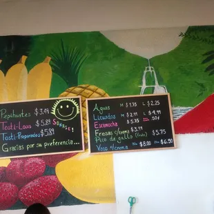 Juice Menu