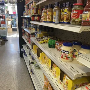 shelves in a grocery store