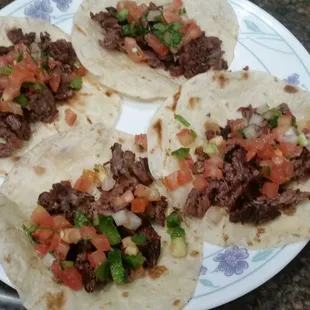 Carne asada tacos made with all the ingredients I purchased from here.  Great carne asada, great tortillas, really good pico!  Fantastic!