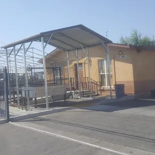 outside the grill is goin