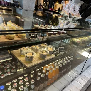 a variety of beverages on display
