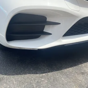 Front black piece of bumper missing
