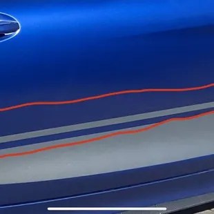 The full size of the scratch. Hard to see from photo