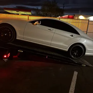 My cls getting towed to MB to get serviced.