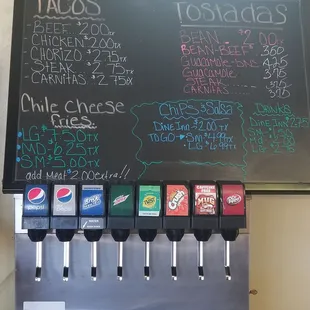 a menu on a blackboard