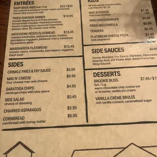 Mercer house menu