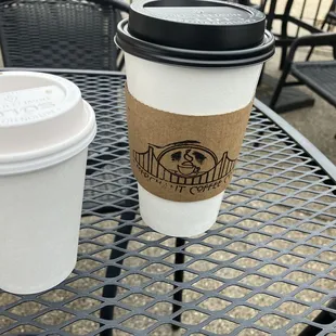 Small and large maple brown sugar lattes