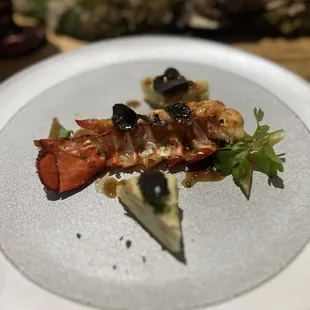 Lobster with truffle aioli with fresh black truffles
