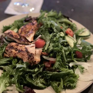 Salad with grilled chicken.