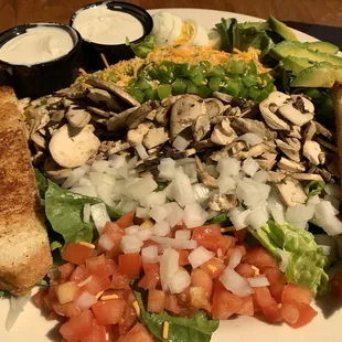 Veggie salad with ranch dressing they make themselves