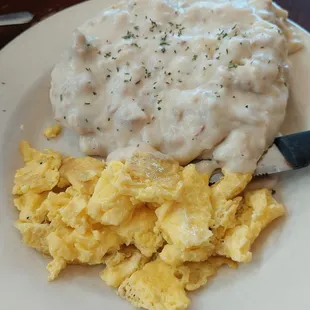 Homemade biscuits and gravy
