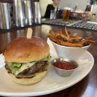 Burger and fries