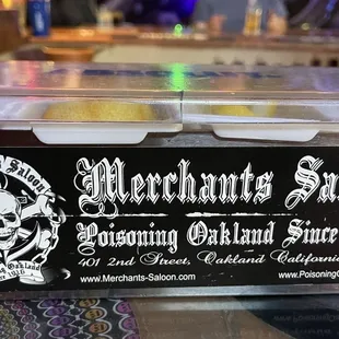 a sign for the restaurant