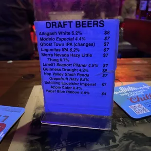 Draft beers