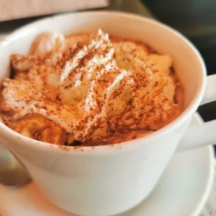 Belgium Chocolate Meets Whipped Cream in this decadent hot chocolate