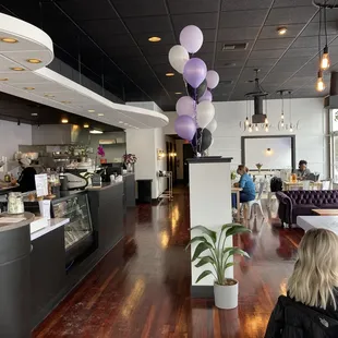 the interior of a cafe