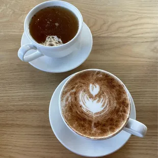 spiced apple cider (top) and chai (bottom)