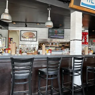 the bar and chairs