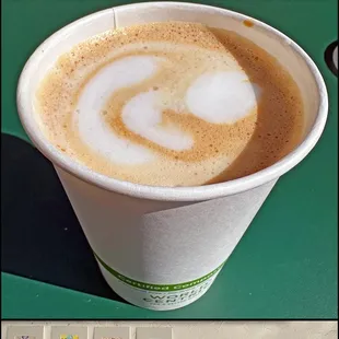 Mercury Cafe, Some art on exhibit and their $5.75 latte which isn&apos;t very attractive yet tastes great.