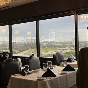 a view of the city from the restaurant