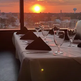 Sunset view during dinner .