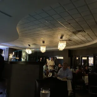 Inside with windows and view behind