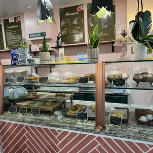 a display of pastries and desserts