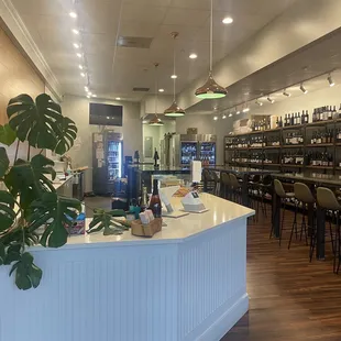 a counter and bar