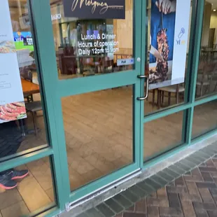 the entrance to the restaurant
